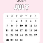 July 2024 Calendar   20 Cute & Free Printables | Saturdaygift |  Calendar 2024