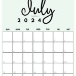 July 2024 Calendar   20 Cute & Free Printables | Saturdaygift |  Calendar 2024