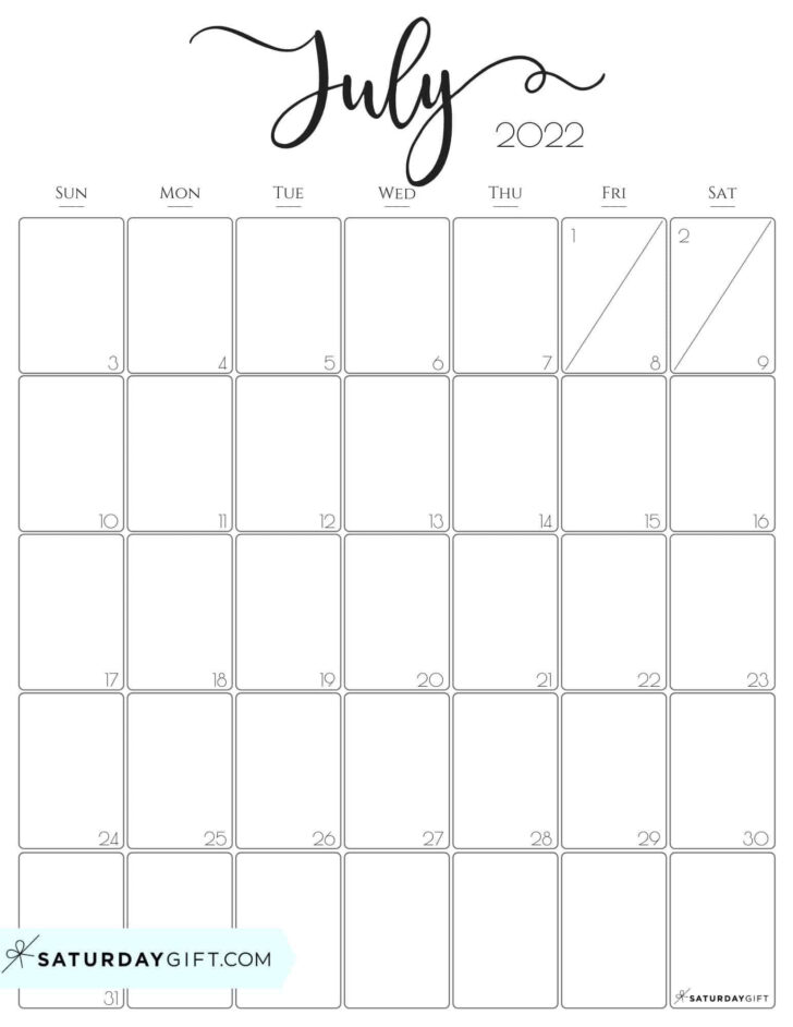 Cute Printable July Calendar 2024 | Calendar 2024