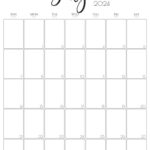 July 2024 Calendar   20 Cute & Free Printables | Saturdaygift | July 2024 Calendar Portrait