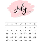 July 2024 Calendar   20 Cute & Free Printables | Saturdaygift | July Calendar 2024 Design