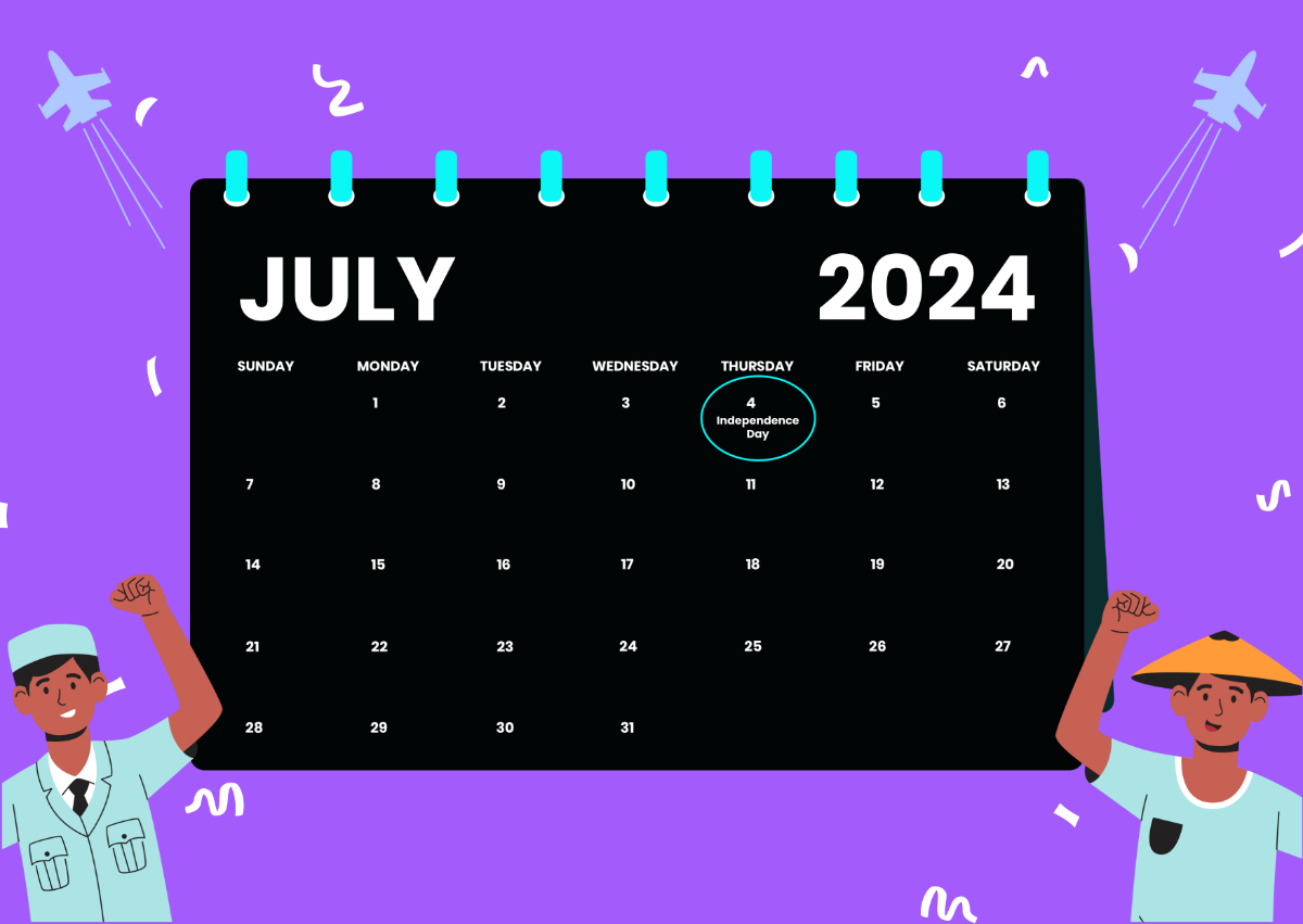 July 2024 Calendar Events Template - Edit Online &amp;amp; Download | July Calendar 2024 Events
