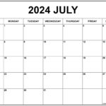 July 2024 Calendar | Free Printable Calendar | 18 July 2024 Calendar Printable