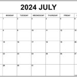 July 2024 Calendar | Free Printable Calendar | Free Calendar Template July 2024