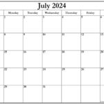 July 2024 Calendar | Free Printable Calendar | Large Printable July 2024 Calendar