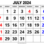 July 2024 Calendar (Free Printable) – Diy Projects, Patterns | 19 July 2024 Calendar Printable