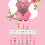 July 2024 Calendar In Multicolored Cartoon Style Template Download |  Calendar 2024