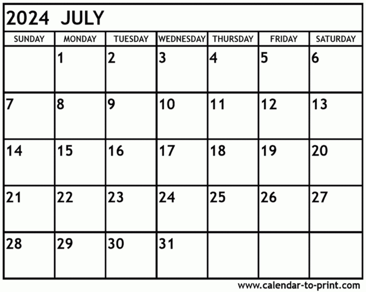 22 July 2024 Calendar Printable | Calendar 2024