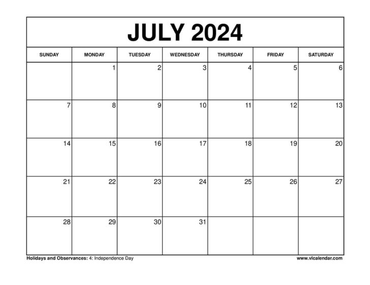 July 2024 Calendar Template | Calendar 2024