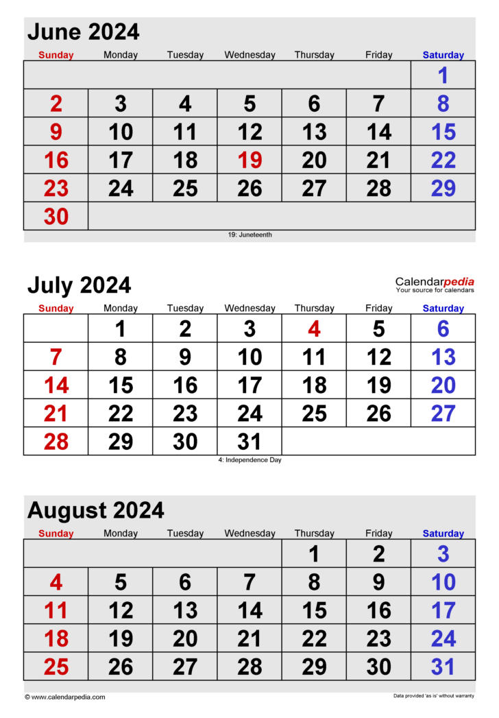 July 2024 Calendar List | Calendar 2024