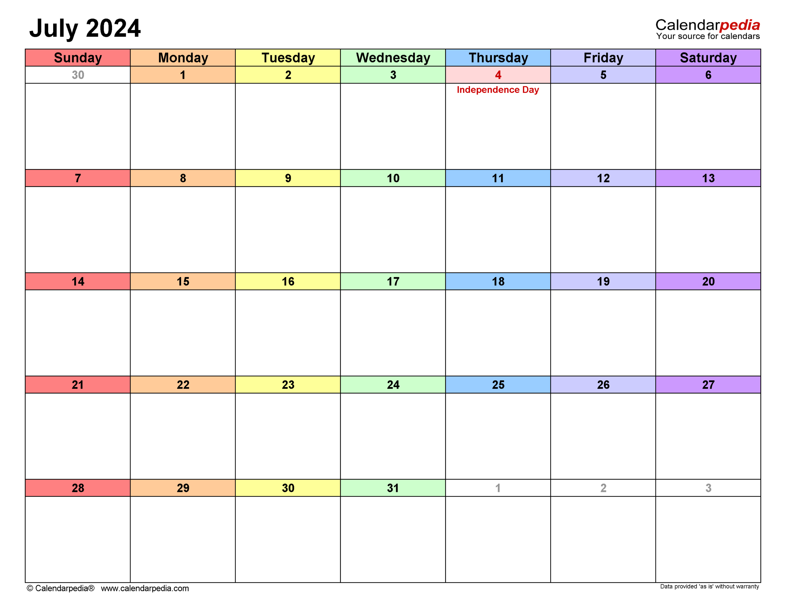 July 2024 Calendar | Templates For Word, Excel And Pdf | Editable Calendar 2024 July