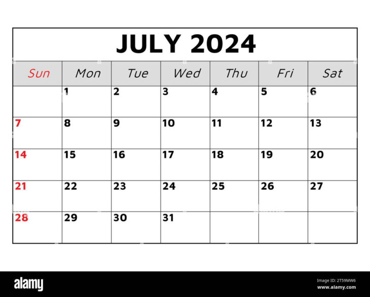 July 2024 Calendar Clipart | Calendar 2024