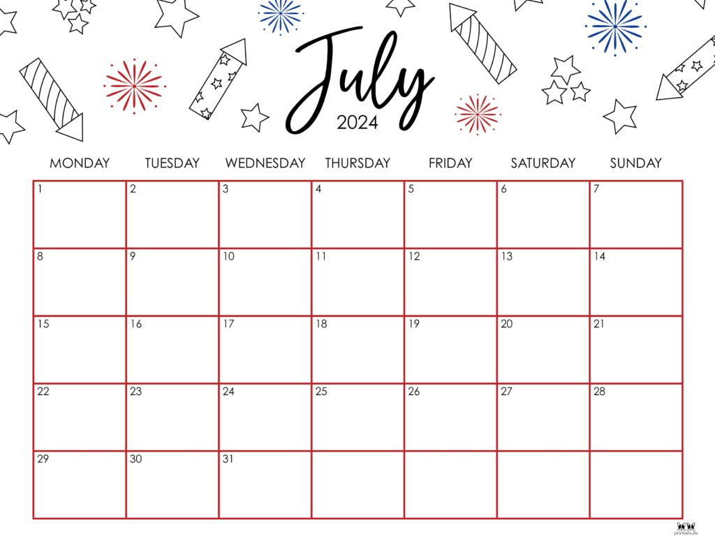 July 2024 Calendars - 50 Free Printables | Printabulls | Calendar 2024