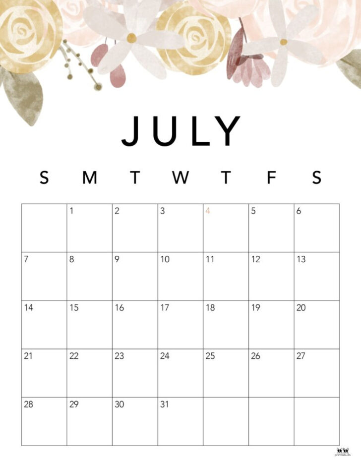 Cute July Printable Calendar 2024 | Calendar 2024