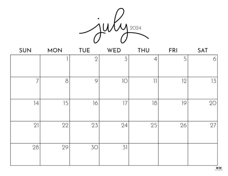 June July 2024 Calendar Printable | Calendar 2024