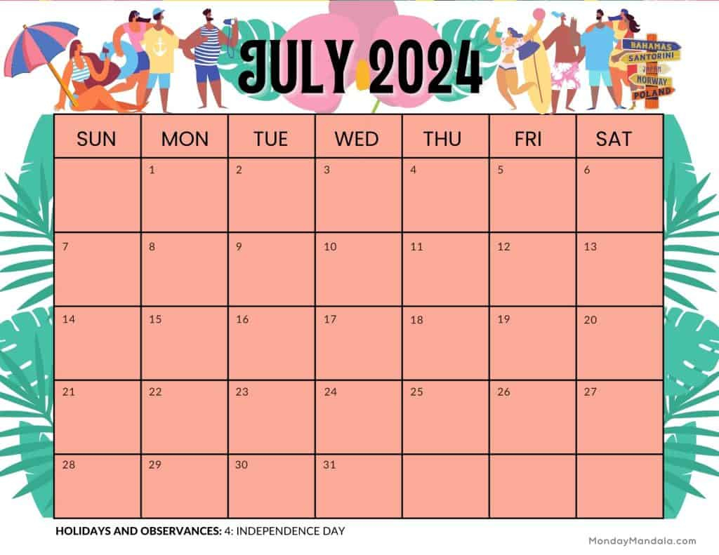 July 2024 Calendars (52 Free Pdf Printables) | Calendar 2024