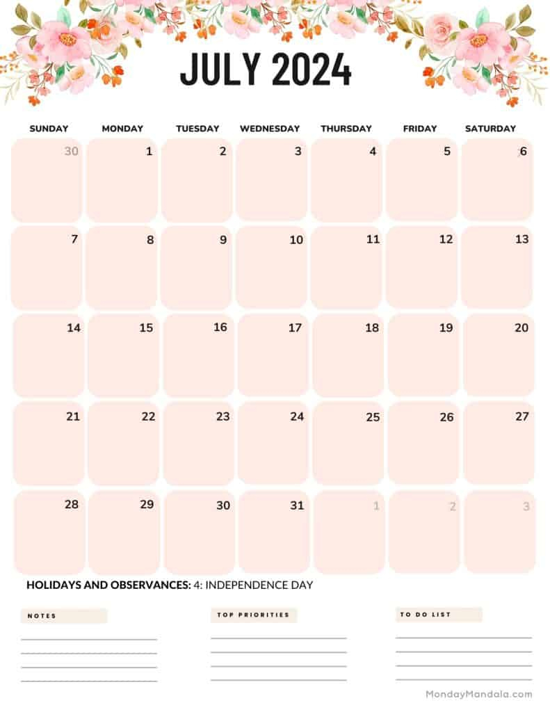 July 2024 Calendars (52 Free Pdf Printables) | Calendar 2024