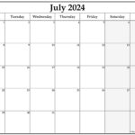 July 2024 Monday Calendar | Monday To Sunday |  Calendar 2024