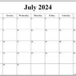 July 2024 Monday Calendar | Monday To Sunday | July 2024 Calendar Monday Start