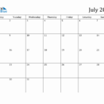 July 2024 Monday Start Calendar (Pdf, Excel, Word) |  Calendar 2024