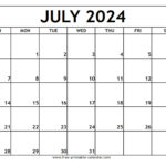 July 2024 Printable Calendar   Free Printable Calendar |  Calendar 2024