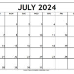 July 2024 Printable Calendar   Free Printable Calendar | Free July Printable Calendar 2024