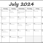 July 2024 With Holidays Calendar |  Calendar 2024