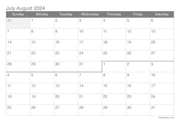 June July Calendar 2024 Printable | Calendar 2024