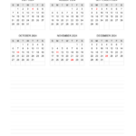 July To December 2024 Calendar With Notes | Calendar Quickly |  Calendar 2024