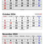 October 2024 Calendar | Templates For Word, Excel And Pdf | July August September October 2024 Calendar