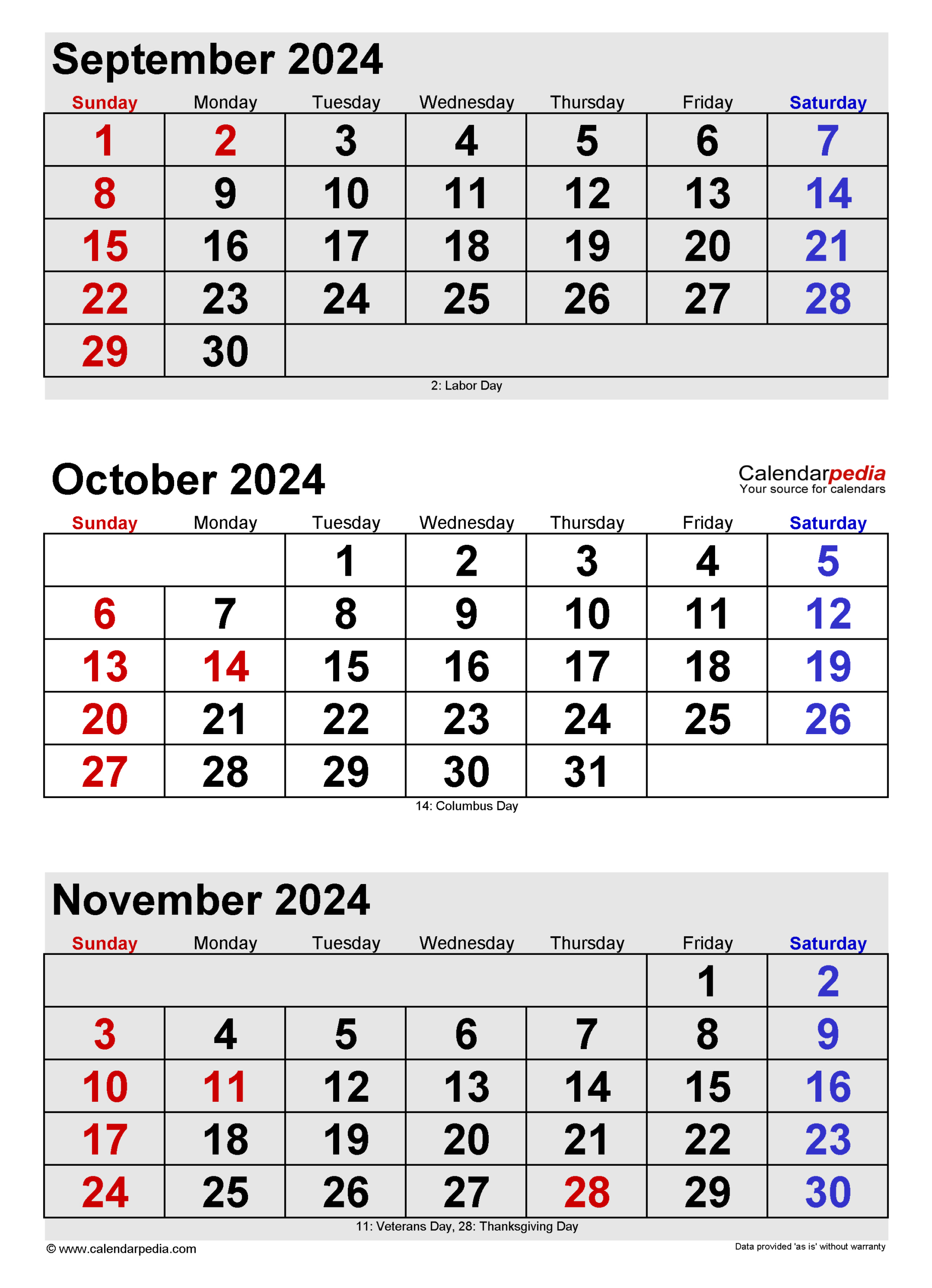 October 2024 Calendar | Templates For Word, Excel And Pdf | July August September October 2024 Calendar