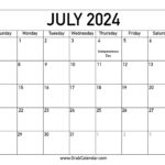 Printable July 2024 Calendar | 1 July 2024 Calendar Printable