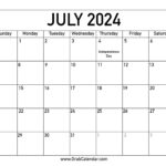 Printable July 2024 Calendar | Downloadable July 2024 Calendar