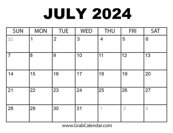 June July Calendar 2024 | Calendar 2024