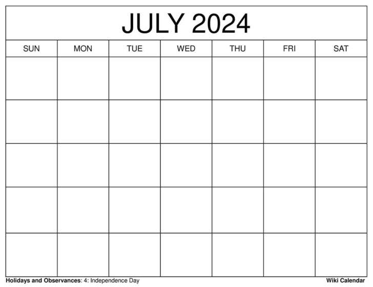 Daily Calendar 2024 July | Calendar 2024