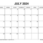 Printable July 2024 Calendar Templates With Holidays | Editable Calendar Template July 2024