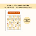 Printable July 2024 Holiday Calendar, Fun, Wacky, And National |  Calendar 2024