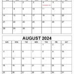 Printable July August 2024 Calendar | Calendarkart |  Calendar 2024