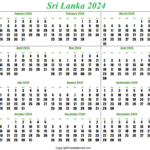 Printable Sri Lanka 2024 Calendar Template With Holidays | Sri Lanka Calendar July 2024