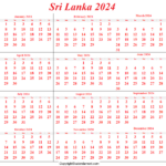 Printable Sri Lanka 2024 Calendar Template With Holidays | Sri Lanka Calendar July 2024