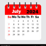 Red Calendar Leaf Spring July 2024 Royalty Free Vector Image |  Calendar 2024