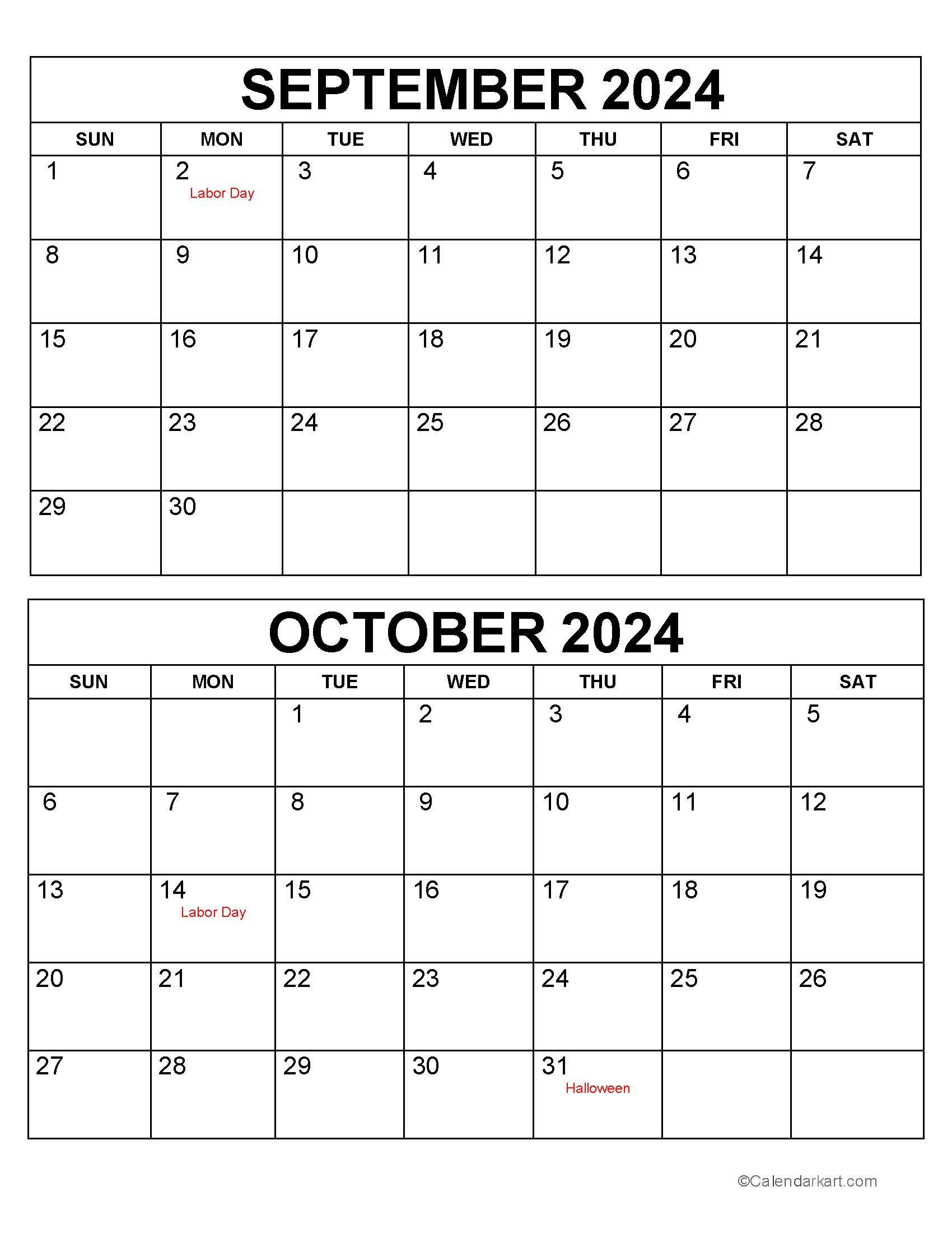 September October 2024 Calendar (5Th Bi-Monthly) - Calendarkart | July August September October 2024 Calendar