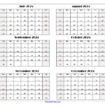 Six Month Calendar 2024 Printable Pdf  6 Months Calendar Per Page | July Through December 2024 Calendar