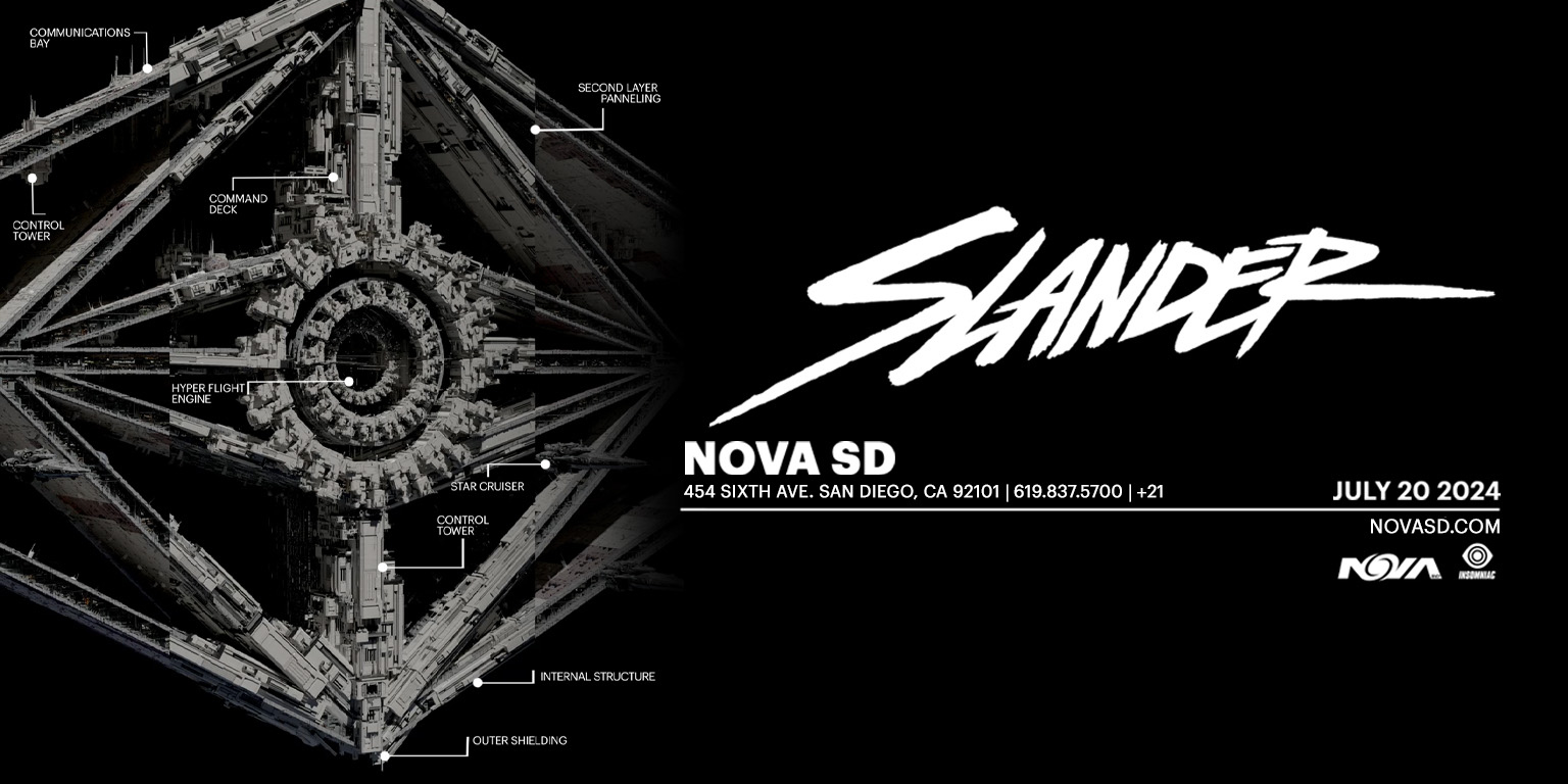 Slander | San Diego Concert Calendar | Edm Show 2024-July 20 | Nova Sd | San Diego Event Calendar July 2024