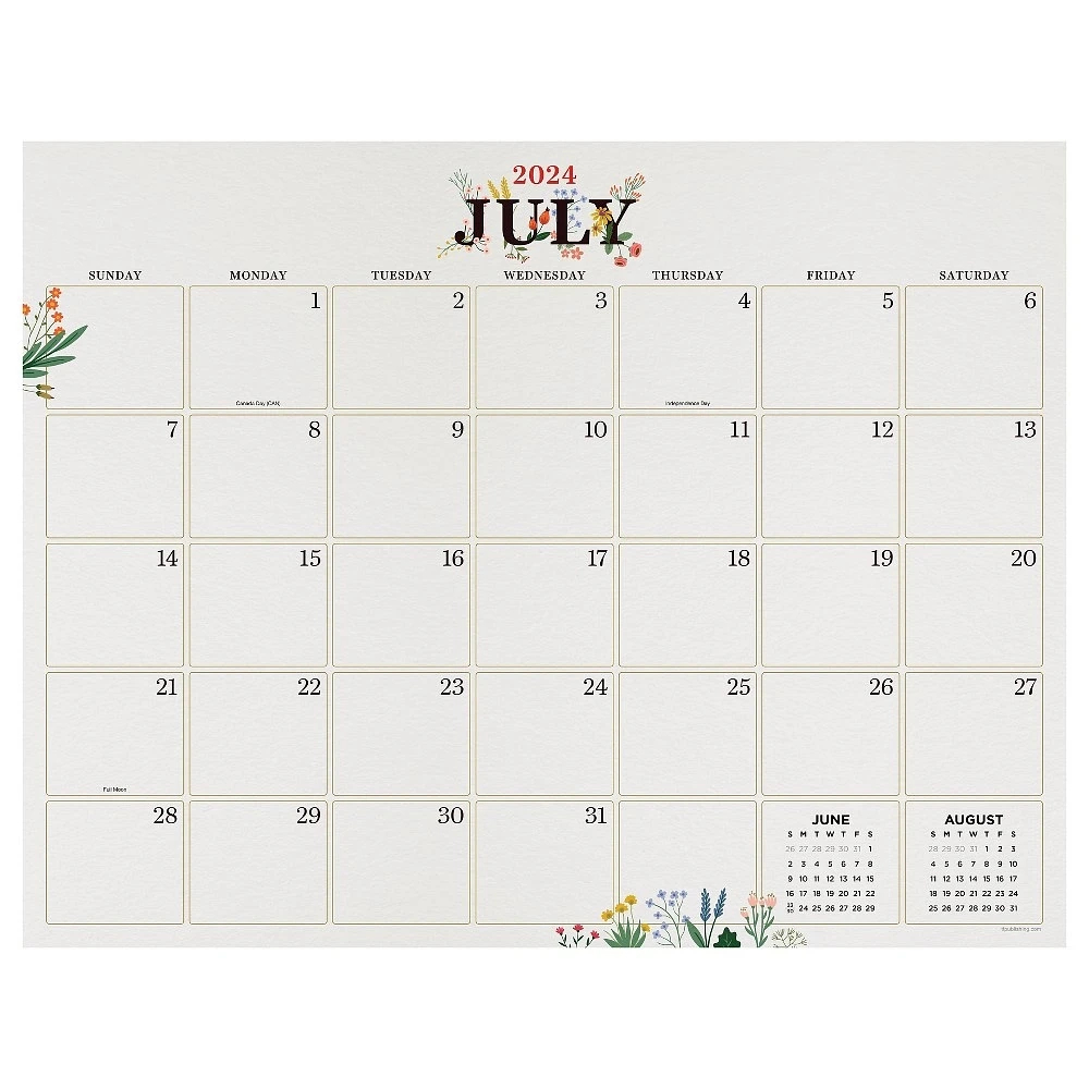 Tf Publishing July 2024-June 2025 Monthly Desk Calendar 17X22 | Desk Calendar July 2024