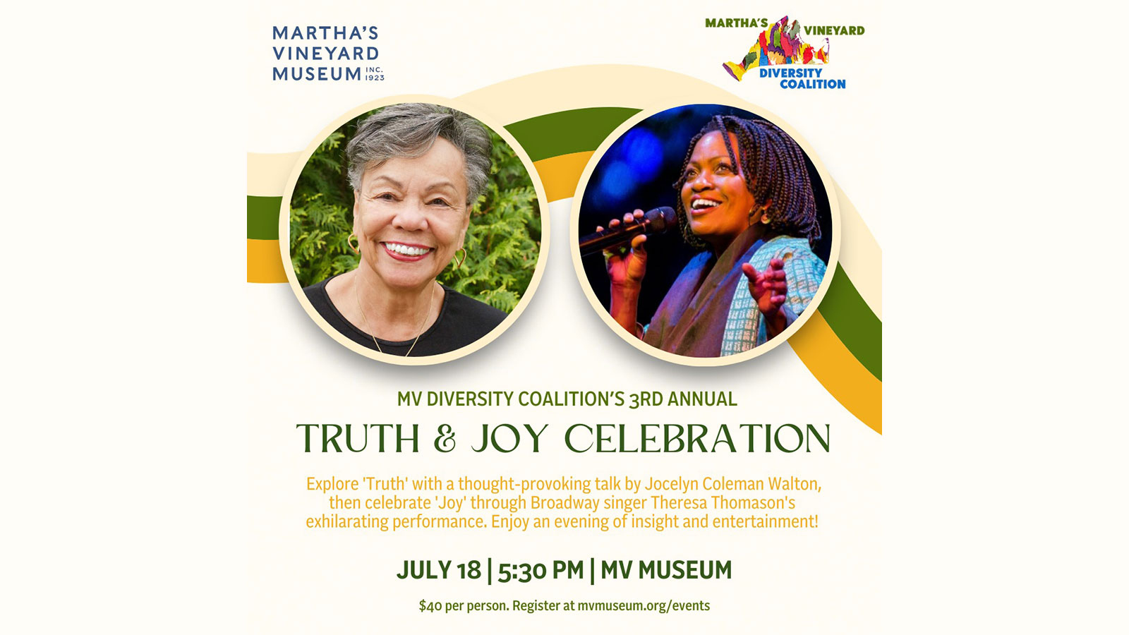 Truth &amp;amp; Joy • Theresa Thomason Concert • 7/18/2024 | Martha&amp;#039;S Vineyard Calendar Of Events July 2024