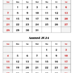 Two Months Calendar 2024 Printable Pdf | Double Month Calendar | Two Month Calendar July August 2024