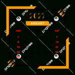 2027 August Month Calendar With Black And Yellow Vector, Monthly | August 2027 Calendar