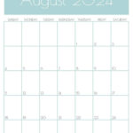 August 2024 Calendar   20 Cute & Free Printables | Saturdaygift | August 2024 Calendar Printable Vertical