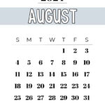 August 2024 Calendar   20 Cute & Free Printables | Saturdaygift | August 4 2024 Calendar